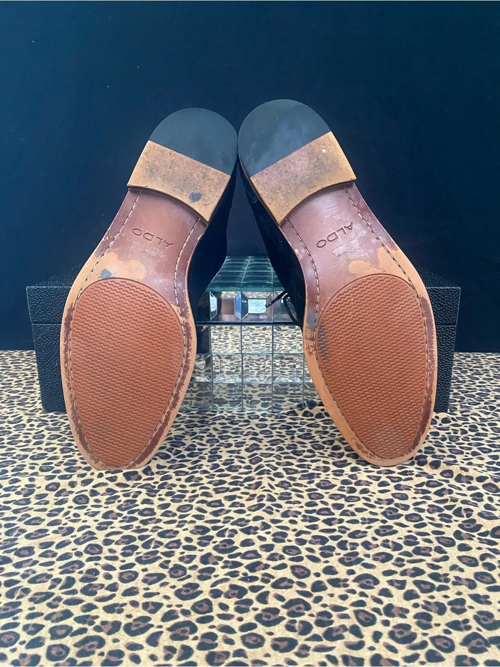 Aldo Black Suede Derby Dress Shoes